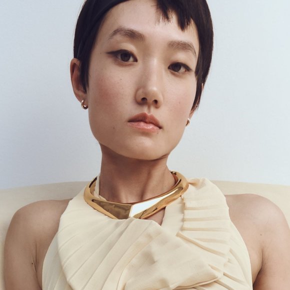 Zara Jewelry - ZARA POINTED‎ RIGID METAL GOLD CHOKER COCKTAIL STAITMENT NECKLACE